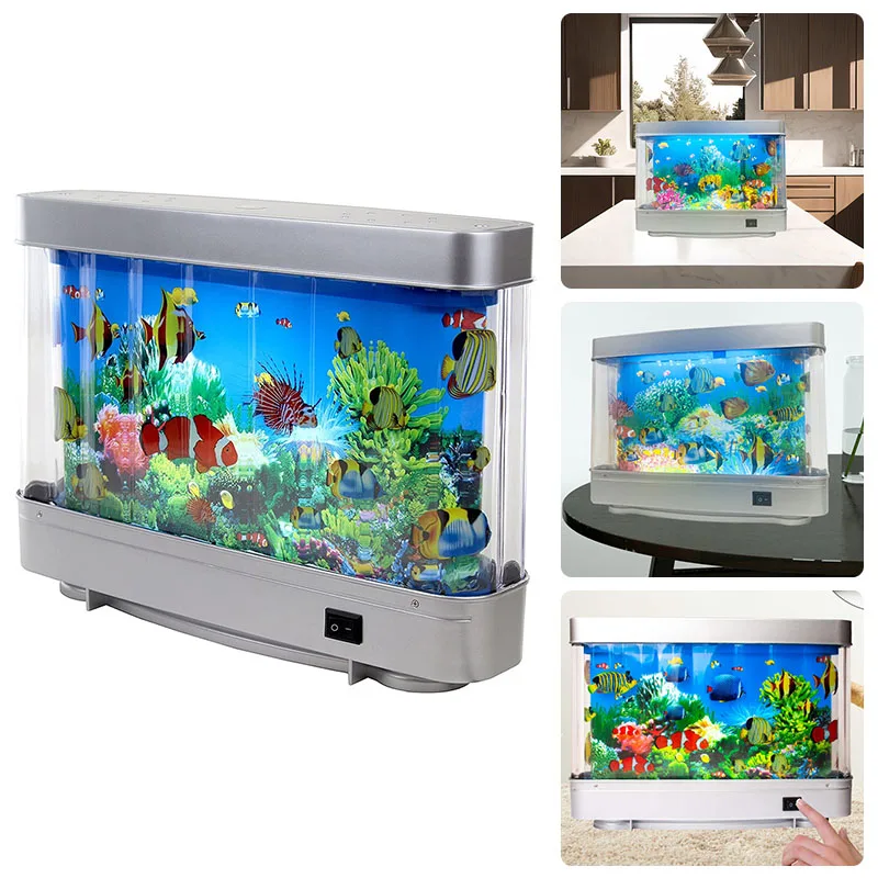 Creative Simulation Ornamental Fish Lamp ABS Plastic Ambient Light Fish Aquarium Table Top Bedroom Kids Room Decoration