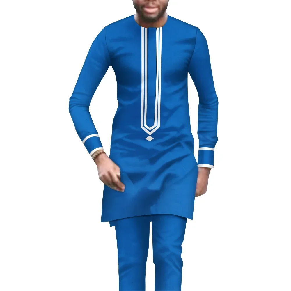 African Men Clothing Dashik Men Suit Casual 2 Pcs Set Shirt and Pant Fashion Sport Style Nigerian Men Outfit Long Sleeve WYN1754