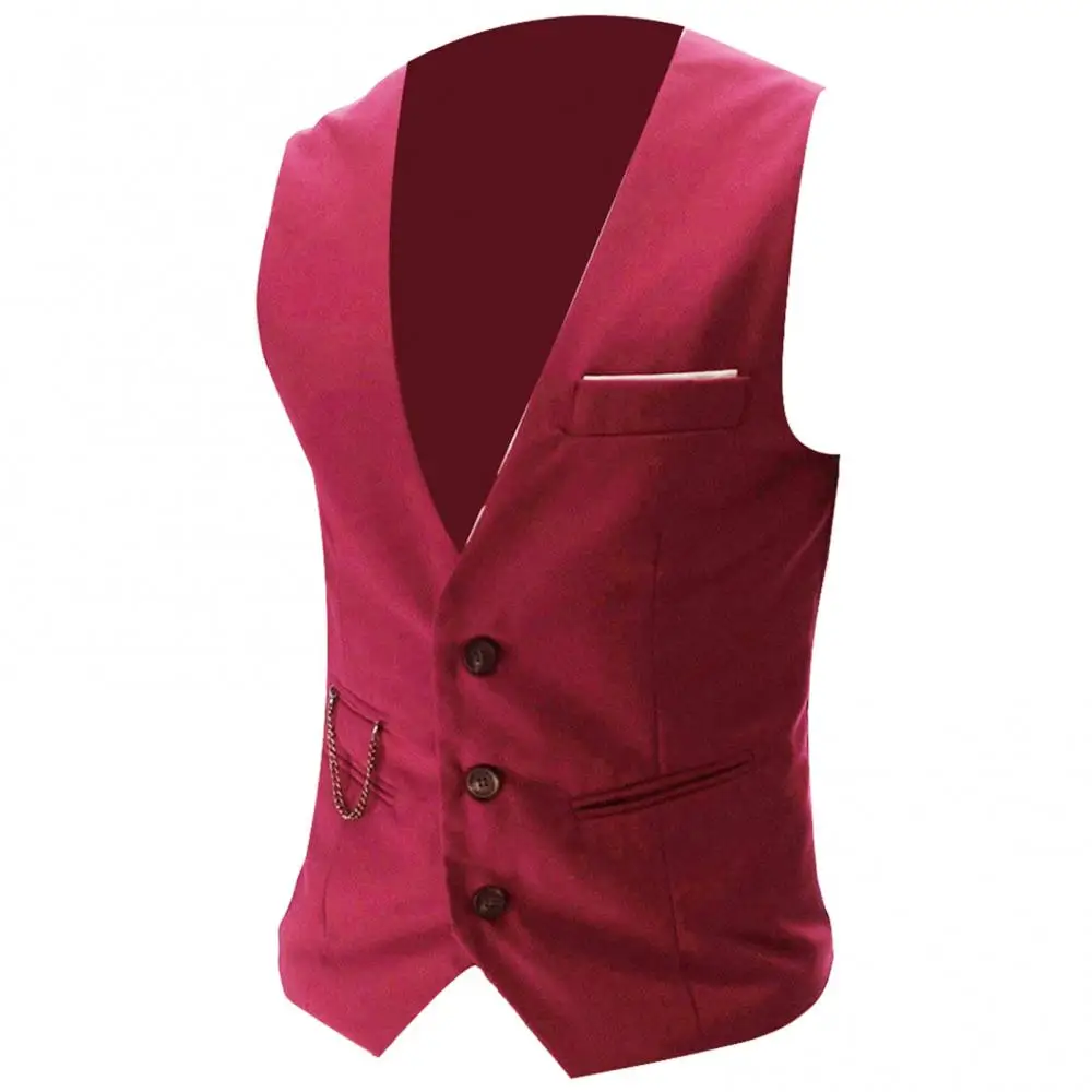 Men Blazer Waistcoat Casual Classic Suit Vest Business Formal Dress Sleeveless Jacket Vest Wedding Groom Attendant Suits Vest