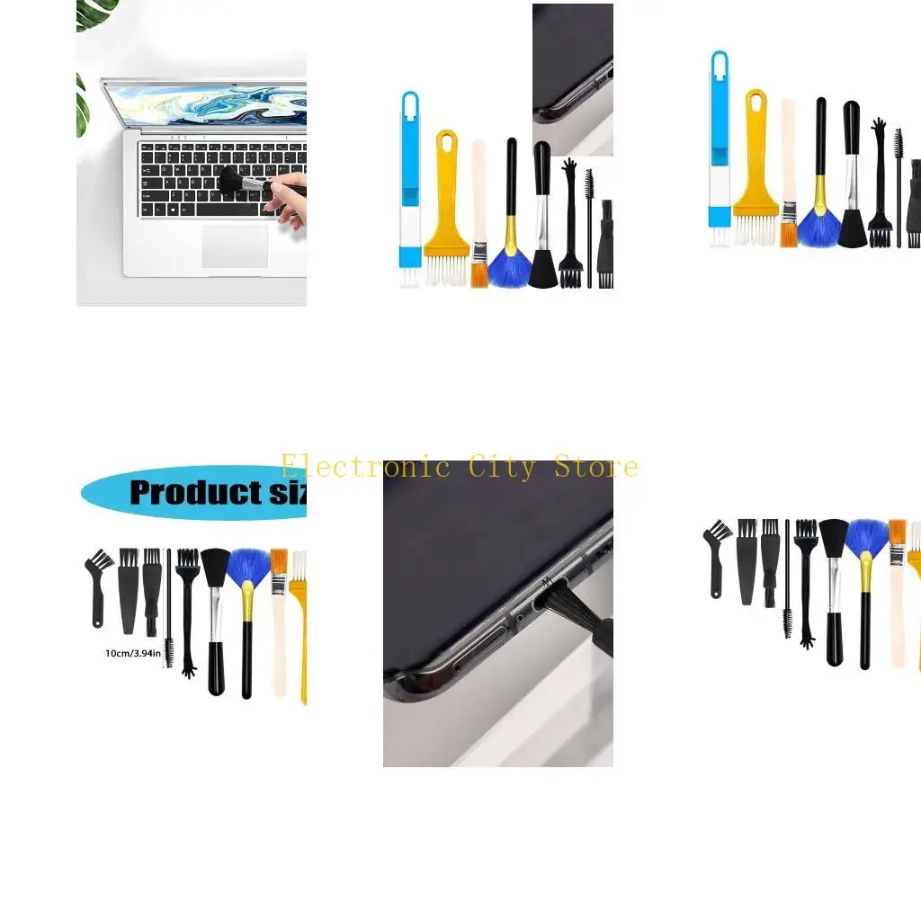 Electronics Cleaning Multifunctional Brushes Set Soft Brush for Furniture Computer Keyboard Printer Car Camera HU8D