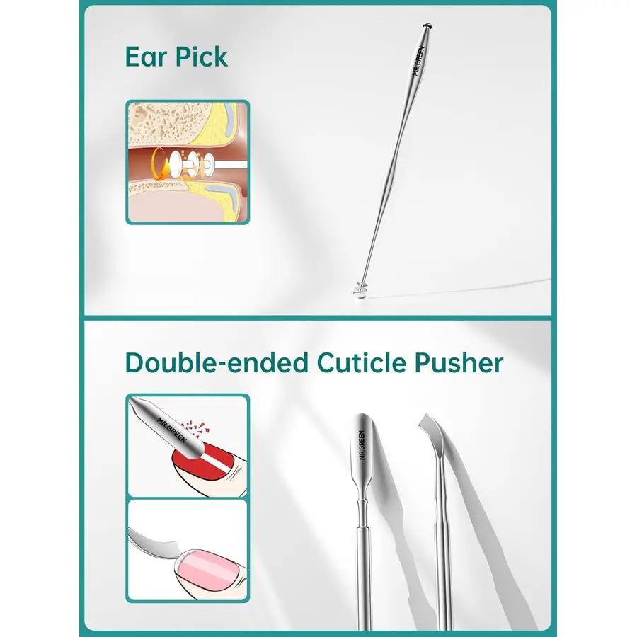 9in1 مانيكير أمبير مجموعة باديكير المهنية الألمانية الفولاذ المقاوم للصدأ مسمار كليبرز أدوات للعناية الشخصية مع SplashProof مسمار المقص أمبير #6