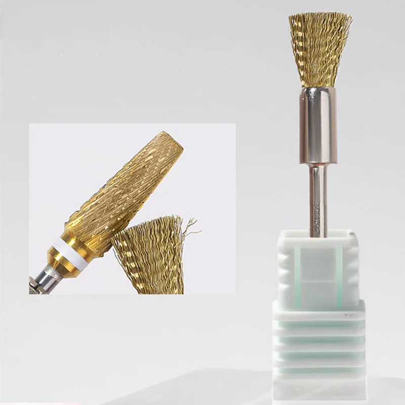 1 pc Nail Drill Bit Cleaning Brush Portable Electric Manicure Drills Copper Wire Drill Brusher Cleaner DIY Nail Art Accessories