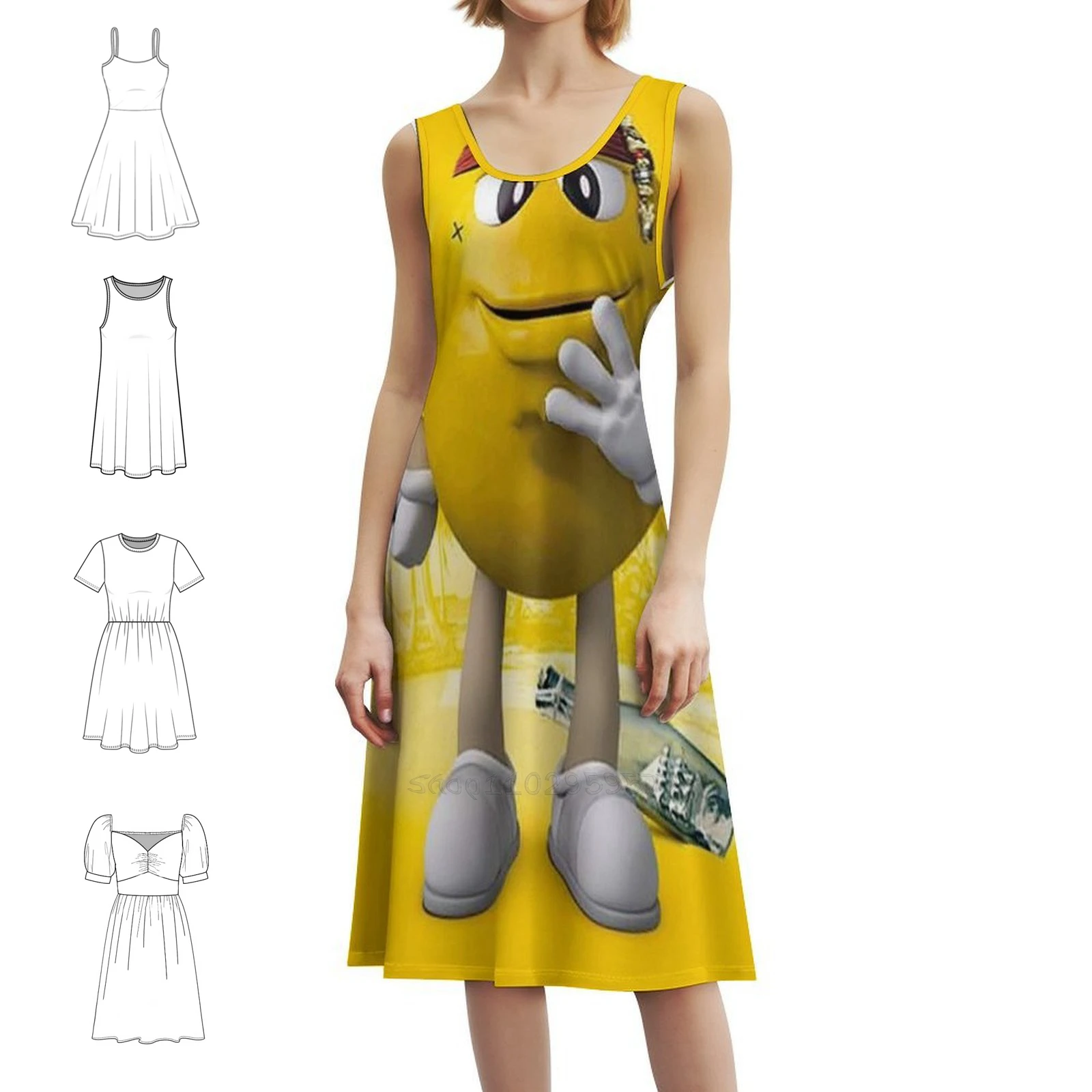 Funny Candy. Pirate Preppy Style Mini Dress For Women A-Line Loose Fit Casual Day Dress M M Candy Chocolate Merry Funny Candy