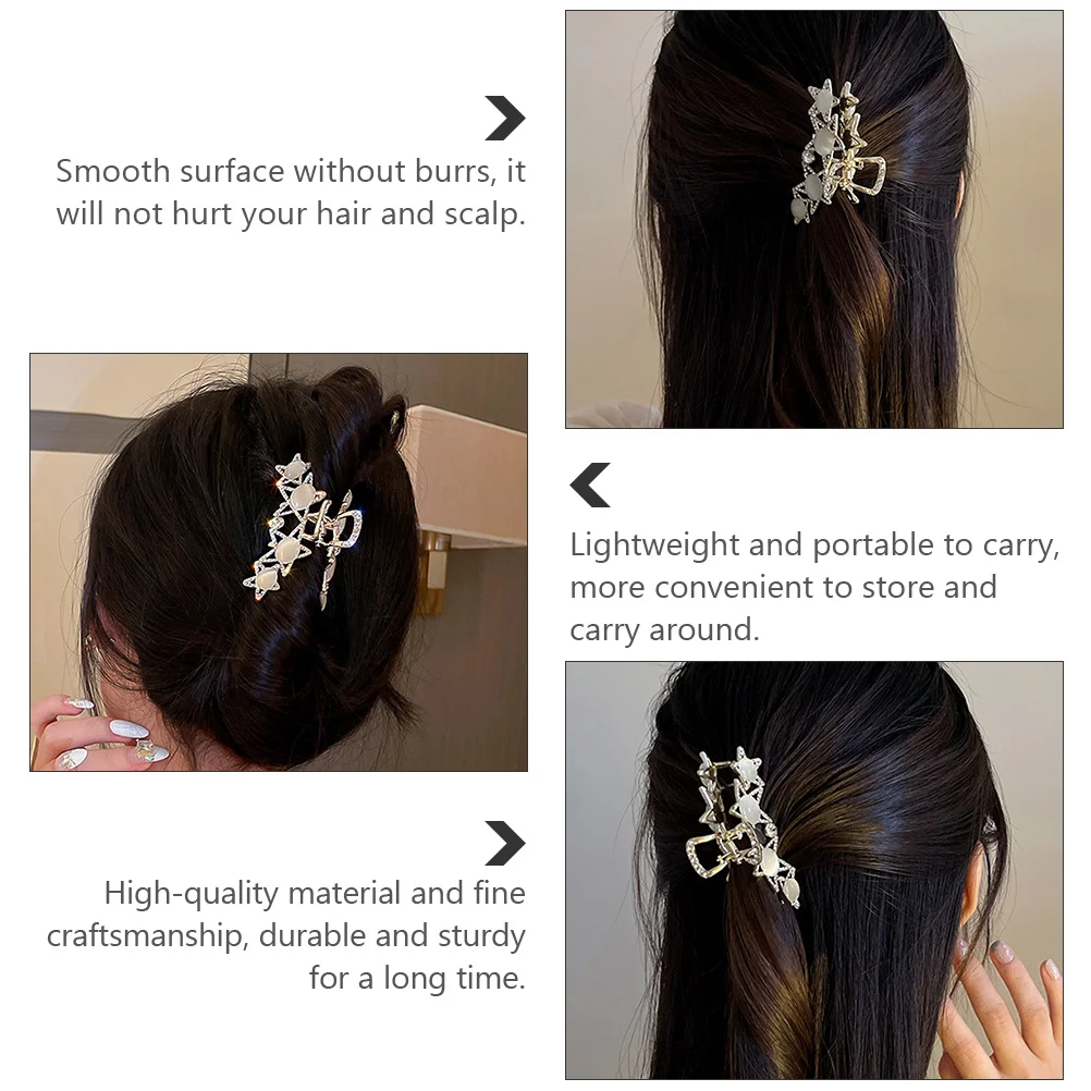 

Hair Clip Rhinestone Claw Clips for Women Zinc Alloy Cat Decor Miss