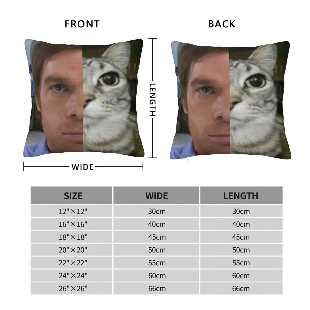 ديكستر مورغان القط الثالوث المخدة الطباعة النسيج غطاء الوسادة هدية رمي كيس وسادة غطاء سيارة انغلق 40X40cm