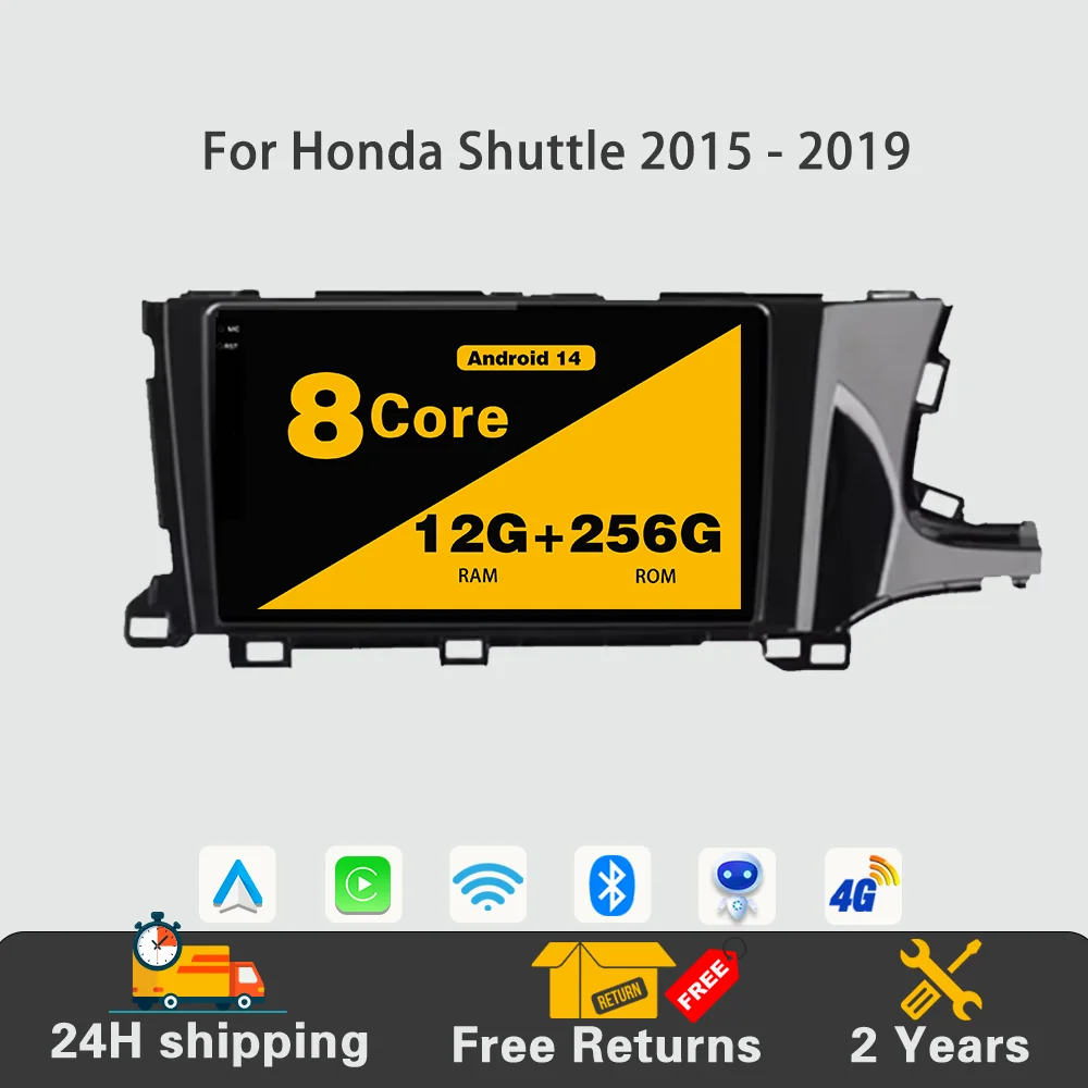 

Android 14 Carplay Auto Car Radio Player Multimedia Navigation GPS WIFI stereo Built-in Wireless For Honda Shuttle 2015 - 2019