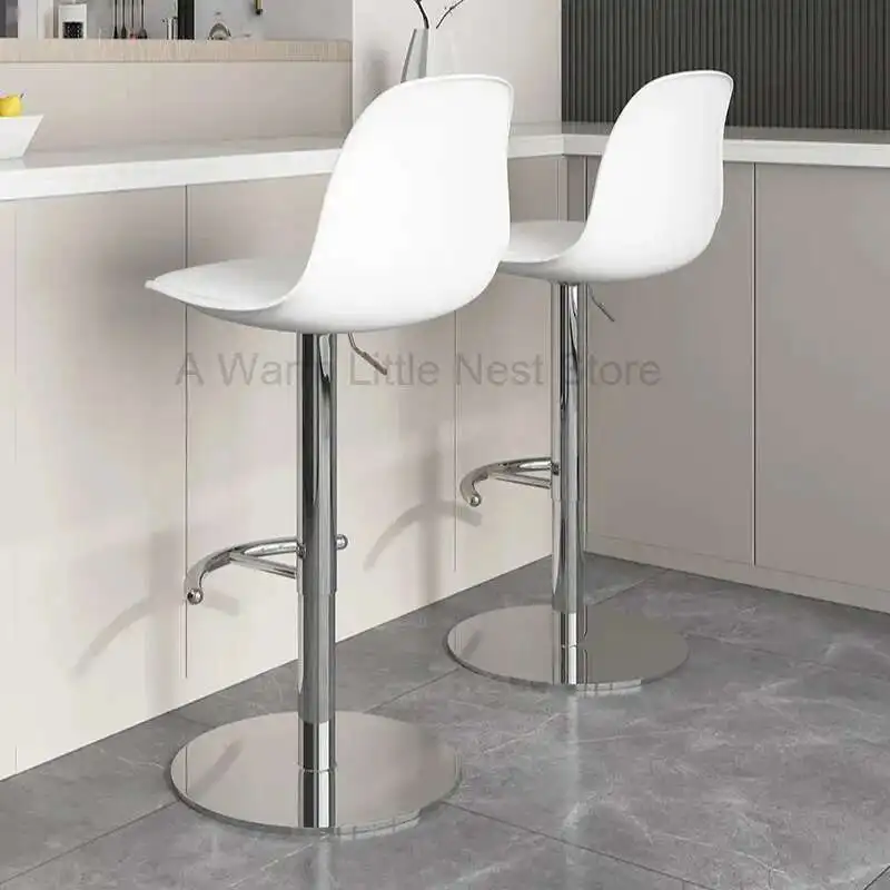 

Stainless Steel Luxury Bar Chairs Swivel Adjustable Height Kitchen Minimalist Bar Stool Cute Waiting Sillas Interior Decorations