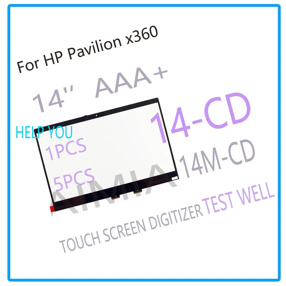 Tested 5 pcs 14'' touch digitizer for hp pavilion x360 14-cd 14 cd series 14m-cd touch screen glass panel replacement