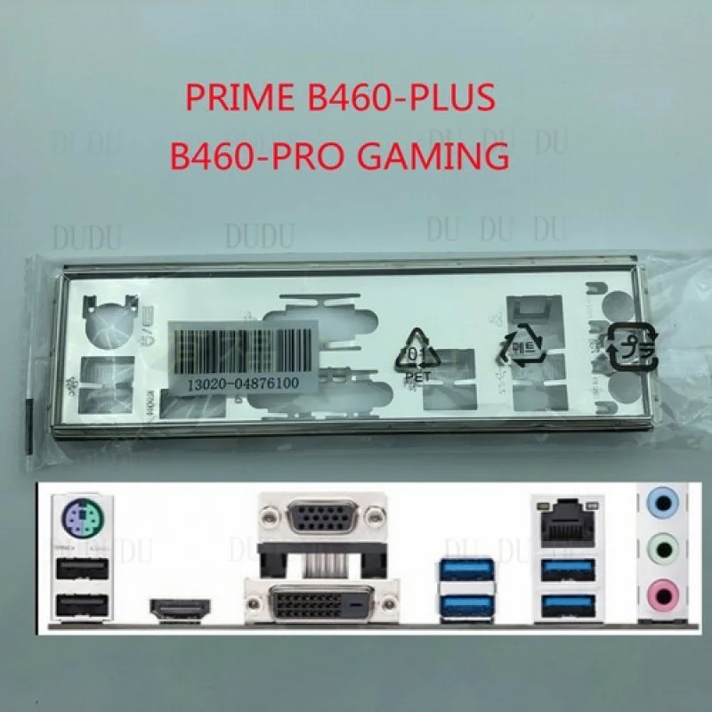 D For Asus PRIME B460-PLUS Shield I/O IO Rear Baffle Backplate Motherboard