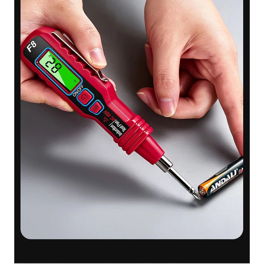 Voltage Tester Pen for F8 Digital NCV Non-Contact AC Voltage Detector 11V to 450V with LED Light and Dual Bit Screwdriver