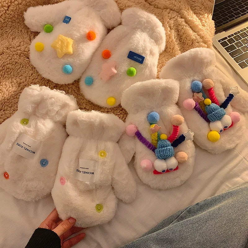 

Новые женские зимние теплые хлопковые перчатки с шерстяным шарфом и шерстяными варежками, модные перчатки без пальцев, длинные перчатки для холодной погоды