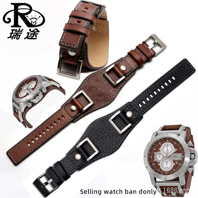 Cowhide strap For Fossil JR1157 Watchband 24mm Men Watch Band Strap High Quality Vintage Bracelet Retro Style Brown Black