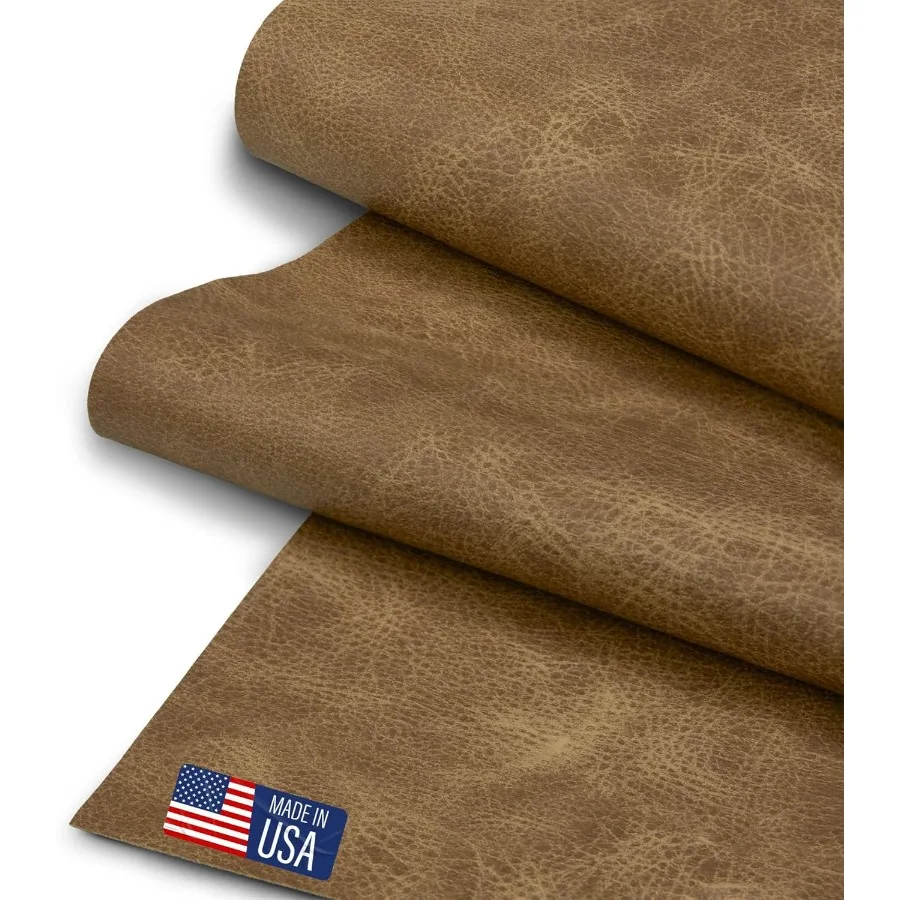 

Faux Leather Fabric Thick Durable Synthetic Reupholstery Leather Vinyl for DIY and Craft Projects with Soft Touch and Distresse