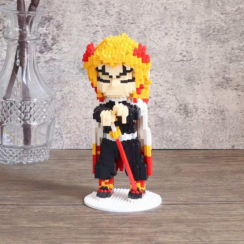 Fnny nime Figure Demon Slayer Building Blocks Kimetsu No Yaiba Kamado Tanjirou Nezuko Zenitsu Kyoujurou Blocks Toys Kids Gifts