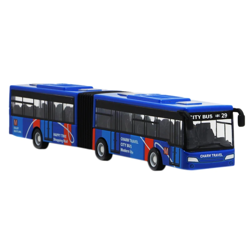 2 Pcs Children's Diecast Model Vehicle Shuttle Bus Car Small Baby Pull Back , Blue & Green
