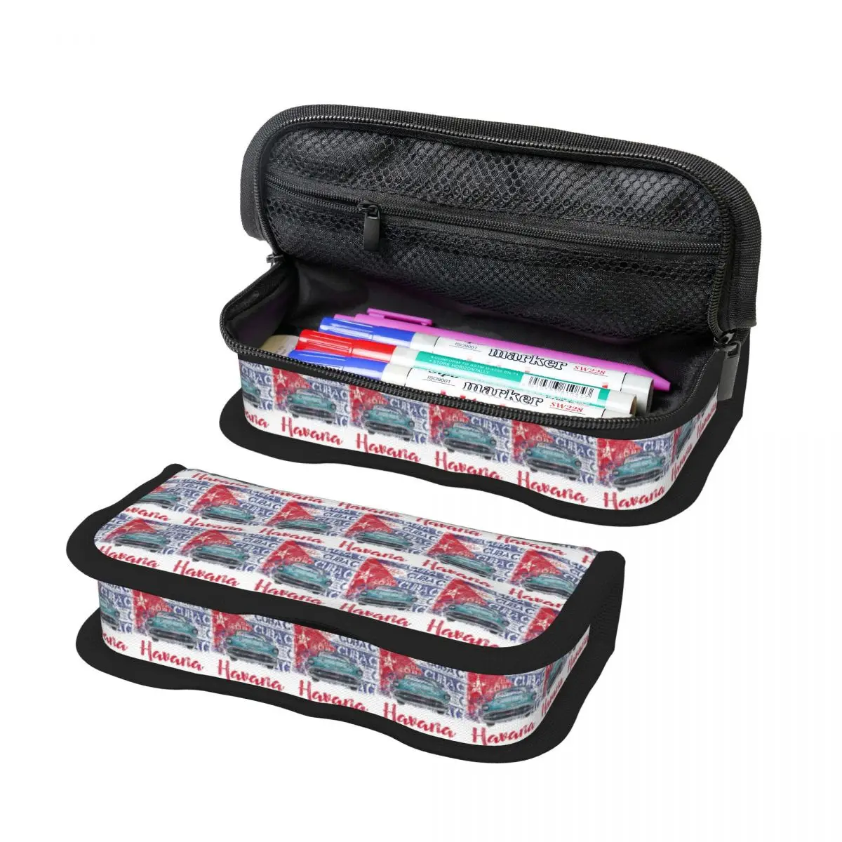 Cuba Cuban Havana Flag Gift Pencil Cases Pencil Pouch Large Storage Pen Box Pencil Bag for Students Gifts