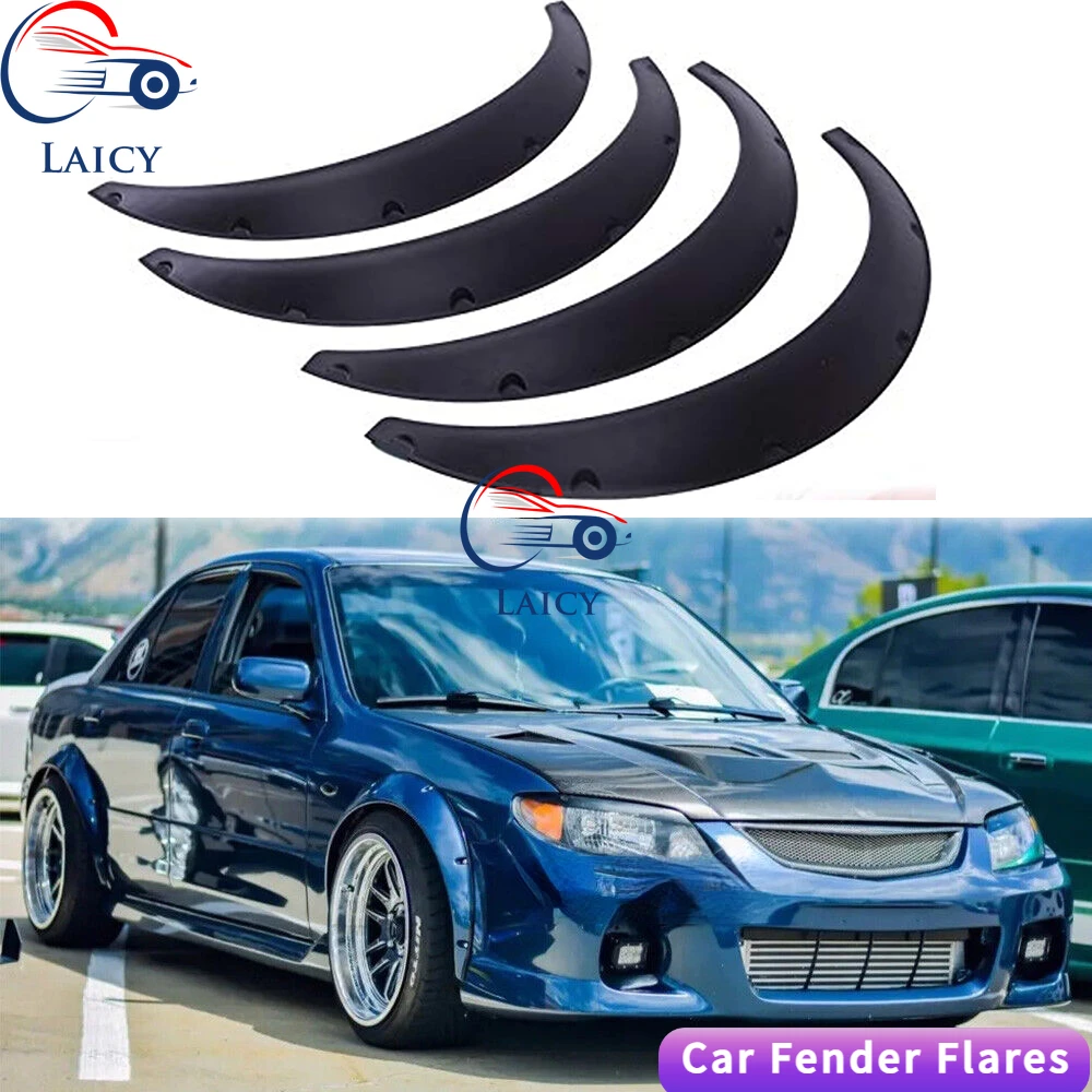 LAICY For Mazda Protege 1998-2003 Car Wheel Arch Fender Flares Mudguard Mud Splash Guard Extra Wide Wheel Kit Auto Parts