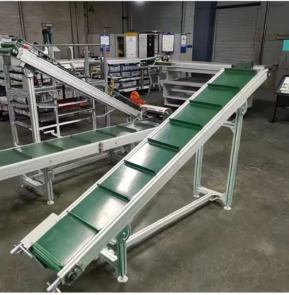 Cinta transportadora de PVC de velocidad ajustable: diseño de placa de cadena de aluminio duradero