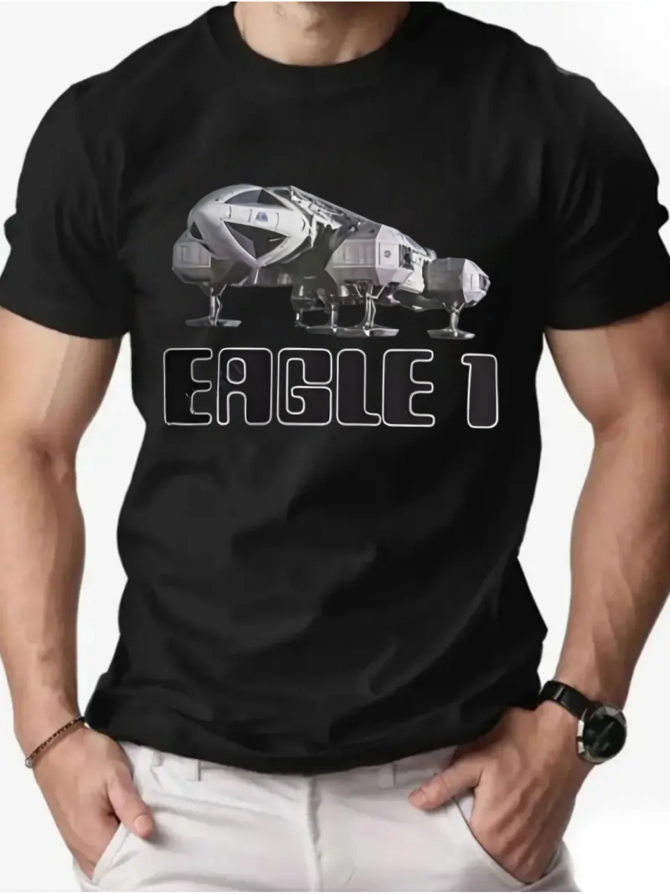 Spa: 1999 Eagle 1 Transporter T-shirt, classic 70s sci-fi TV series T-shirt, unisex pure cotton shirt  vintage t shirt