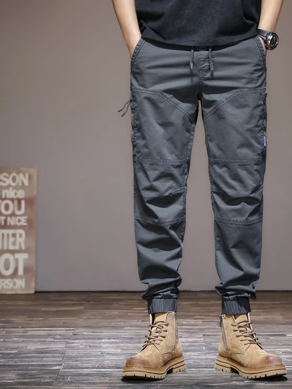 

American High Street Casual Workwear Pants Men's Slightly Elastic Trendy Retro Cuffed Loose Harlan Long Pants Spring Autumn