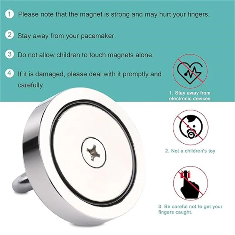 60/70/75/80/90mm Fishing Magnet,Great Magnets Heavy Duty, Large Rare Earth Magnets Powerful Neodymium Salvage Magnets for Remove
