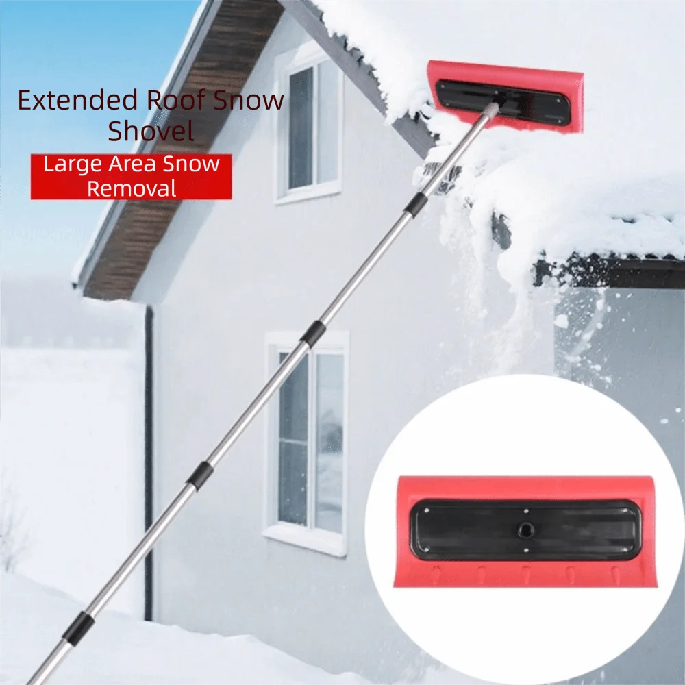 Foam Snow Broom Light Snow Brush Foam Head High-Altitude Roof Snow Rake Designed For Roofs Snow Broom Gutters
