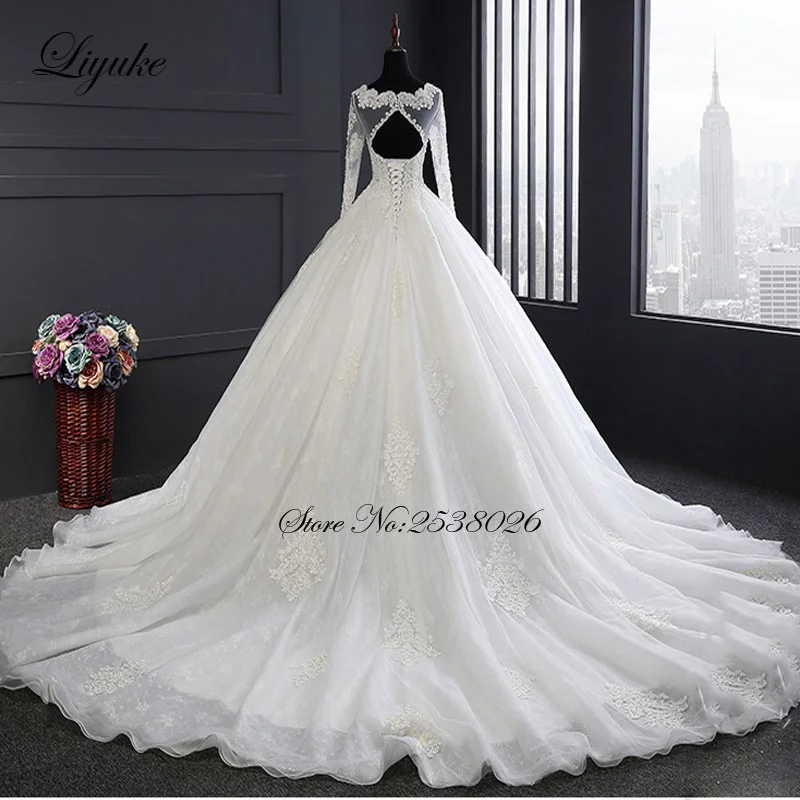 VEYUKE-Robe de Mariée Classique en Dentelle avec Corset, Manches Cape, Perles, pour Patients Princesse