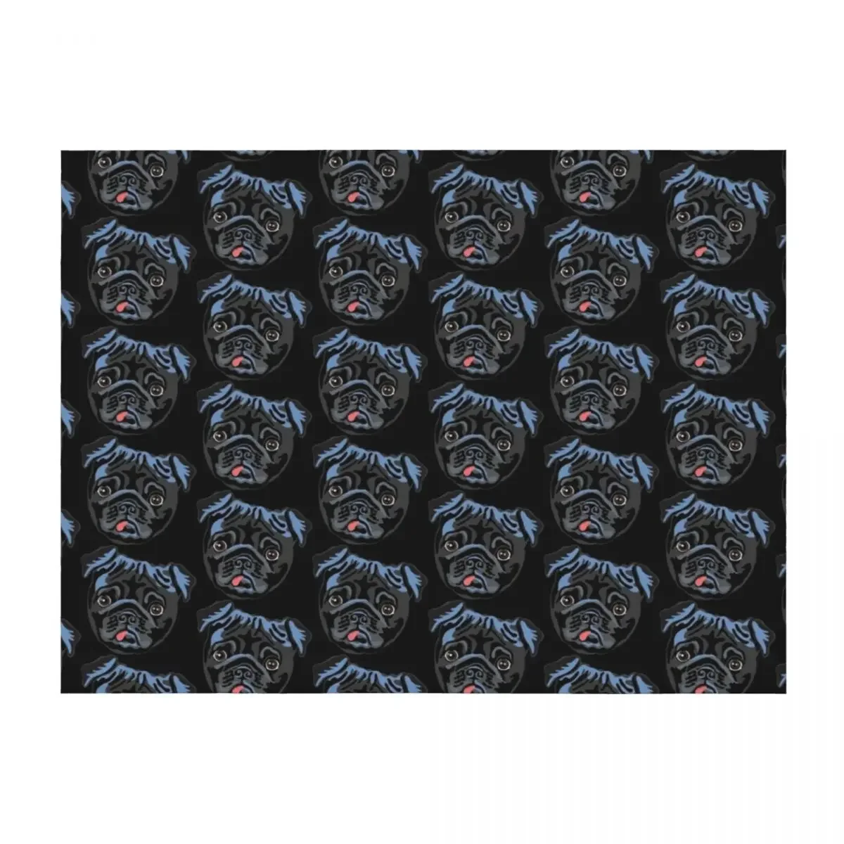 

Black pug Throw Blanket Multi-Purpose Hair cosplay anime Luxury Thicken Blankets