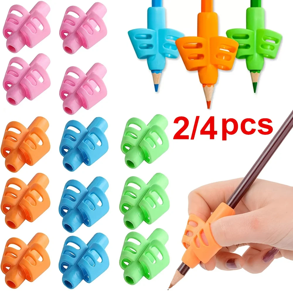 2Pcs Ergonomic Pen Holders, Corrective Writing Posture Aid For Students Daily Writing