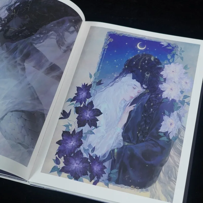 Moon Shadow Yue Ying Hu Yi Zhi Artbook Illustrator Portfolio خيال غامض الطراز القديم OC حالمة جميلة