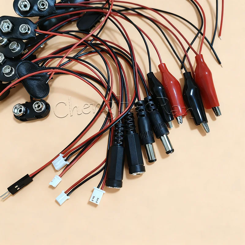 1PC 9V Battery Clip I-type T-shaped with PH2.0/XH2.54/DuPont DC 5.5X2.1 Male and Female Adapter Cable Battery Holder DIY - Detail 1