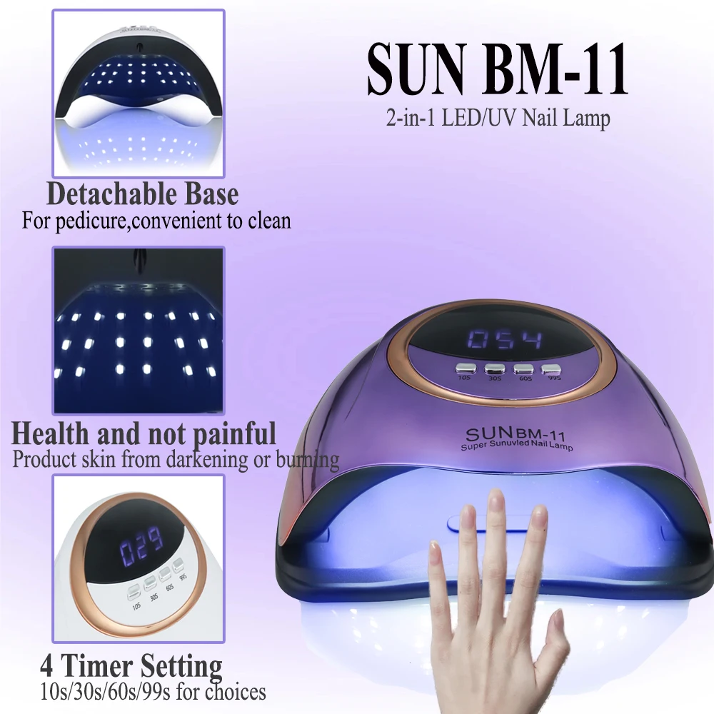 SUN BM-11 2-in-1 Nail LED/UV Nail Lamp Machine With 66 LEDs And Four Timers for Nail Polish Curing Manicure and Nail Art Salon