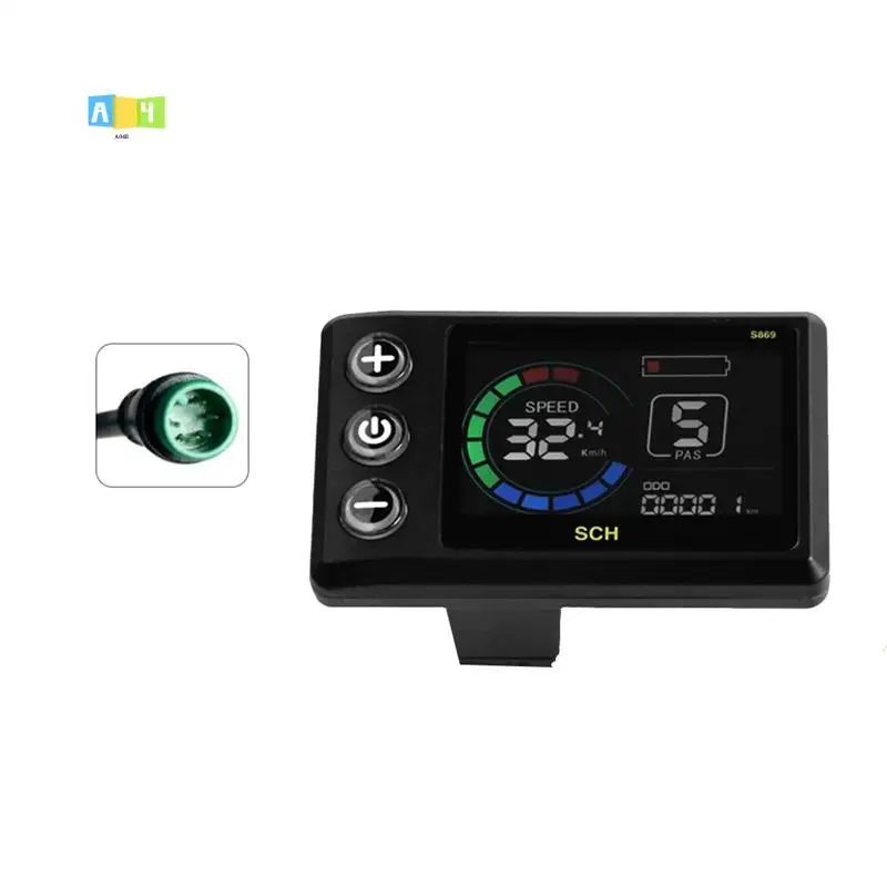 

A04E-S869 Electric Bicycle LCD Display 24V-72V Electric Scooter LCD Color Meter For Mountain Bike LCD Meter Waterproof 5PIN
