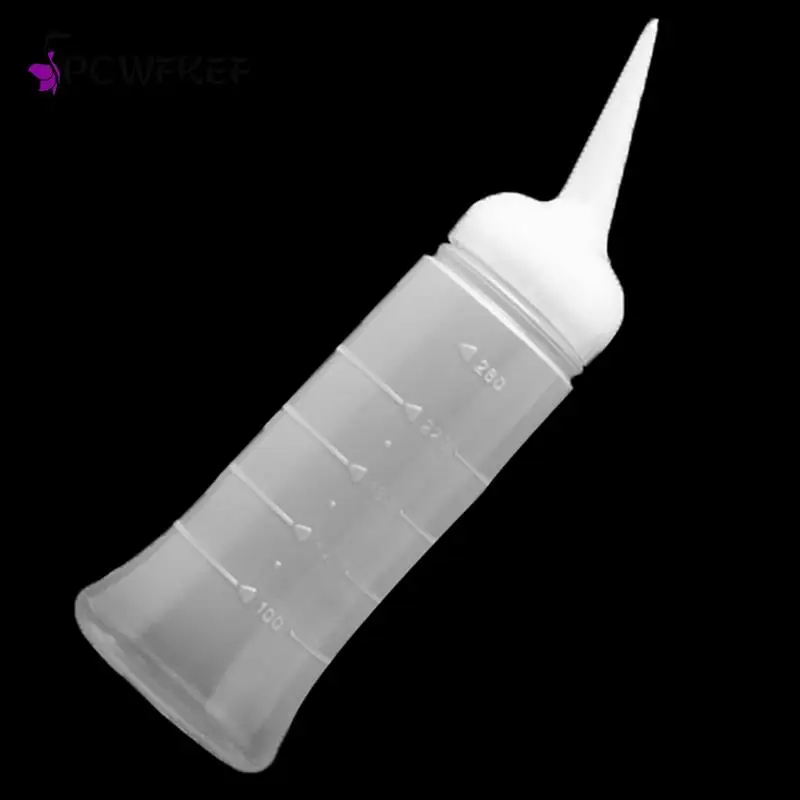 

250/260ml Translucent Plastic Bottle Multi-Functional Hairdressing Tool Applicator Supplies Salon Hair Color Perm Care