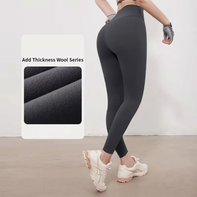 

Women's High Waist Sports Leggings Autumn Winter Thickened Warm Gym Yoga Tights Stretchy Soft Fitness Running Pants