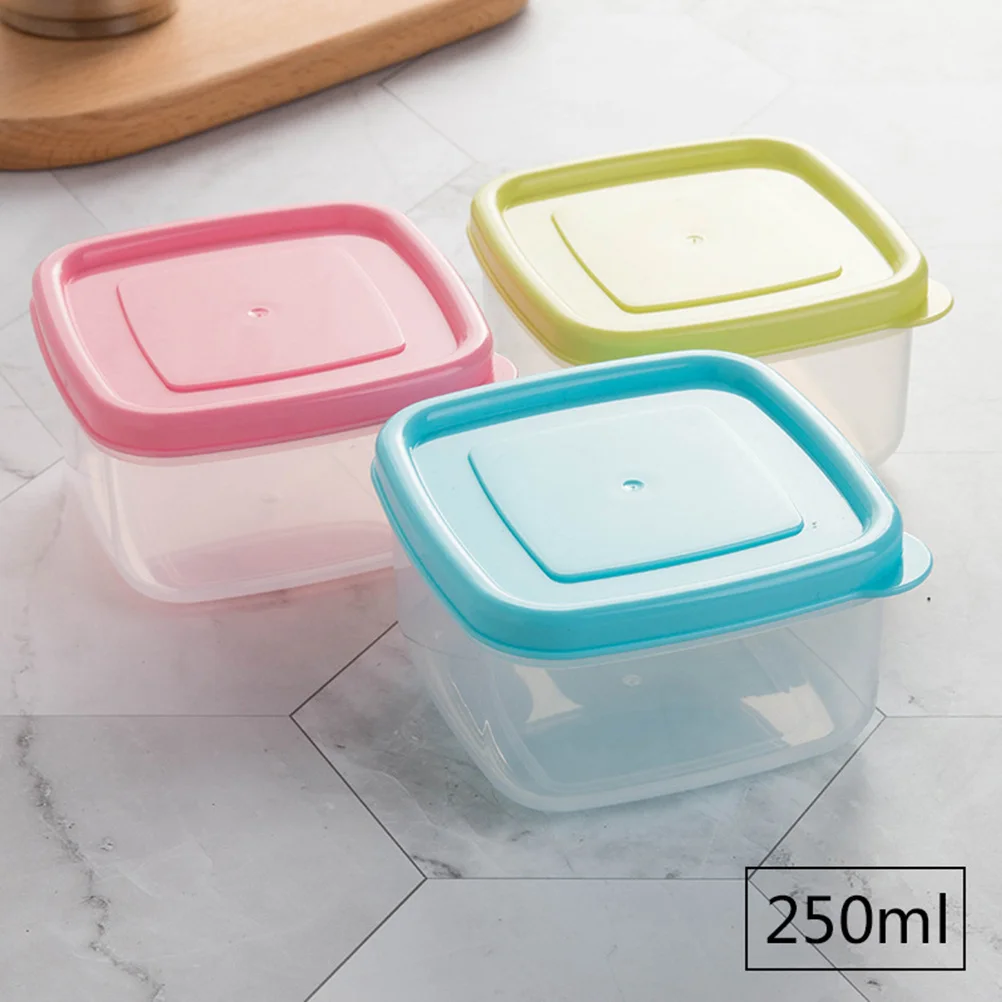 

10pcs 250Ml Mini Plastic Food Storage Containers With Lids Stackable Kitchen Organizers For Refrigerator Pantry Baking Lunch