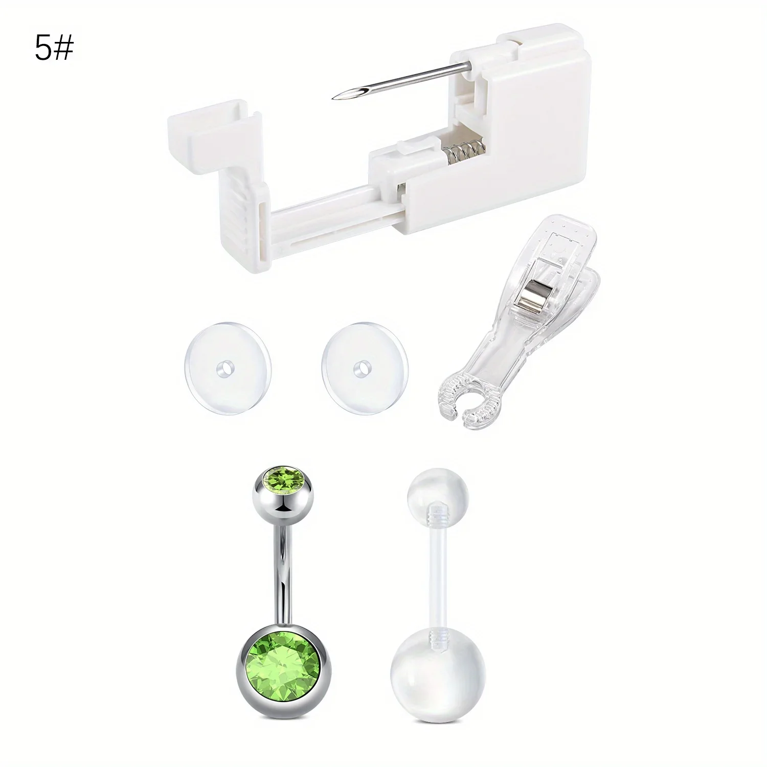 Belly Button Piercing Gun Kit, 6pcs Set