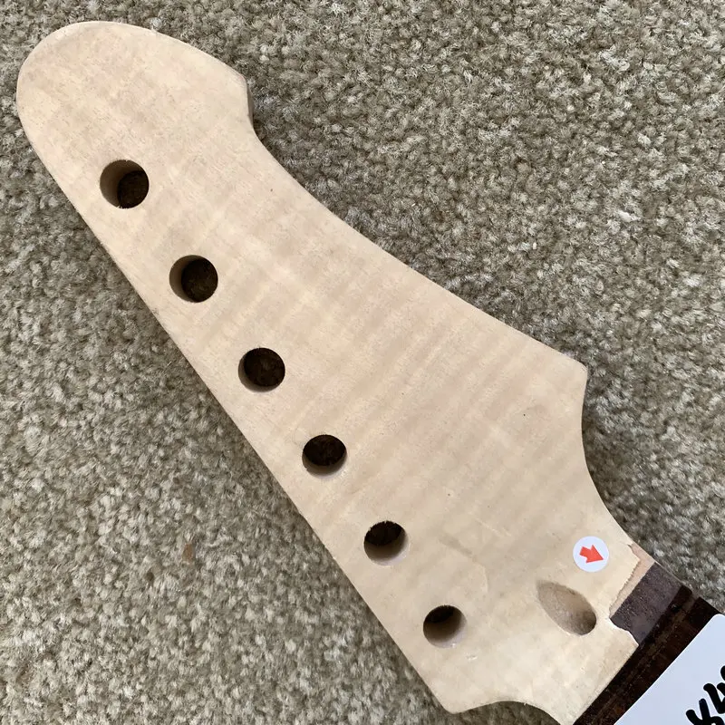 EN849 Natural Flamed Maple Headstock 6 String Electric Guitar Neck Back Rosewood Inlay Floyd Rose Guitar Replace DIY Parts