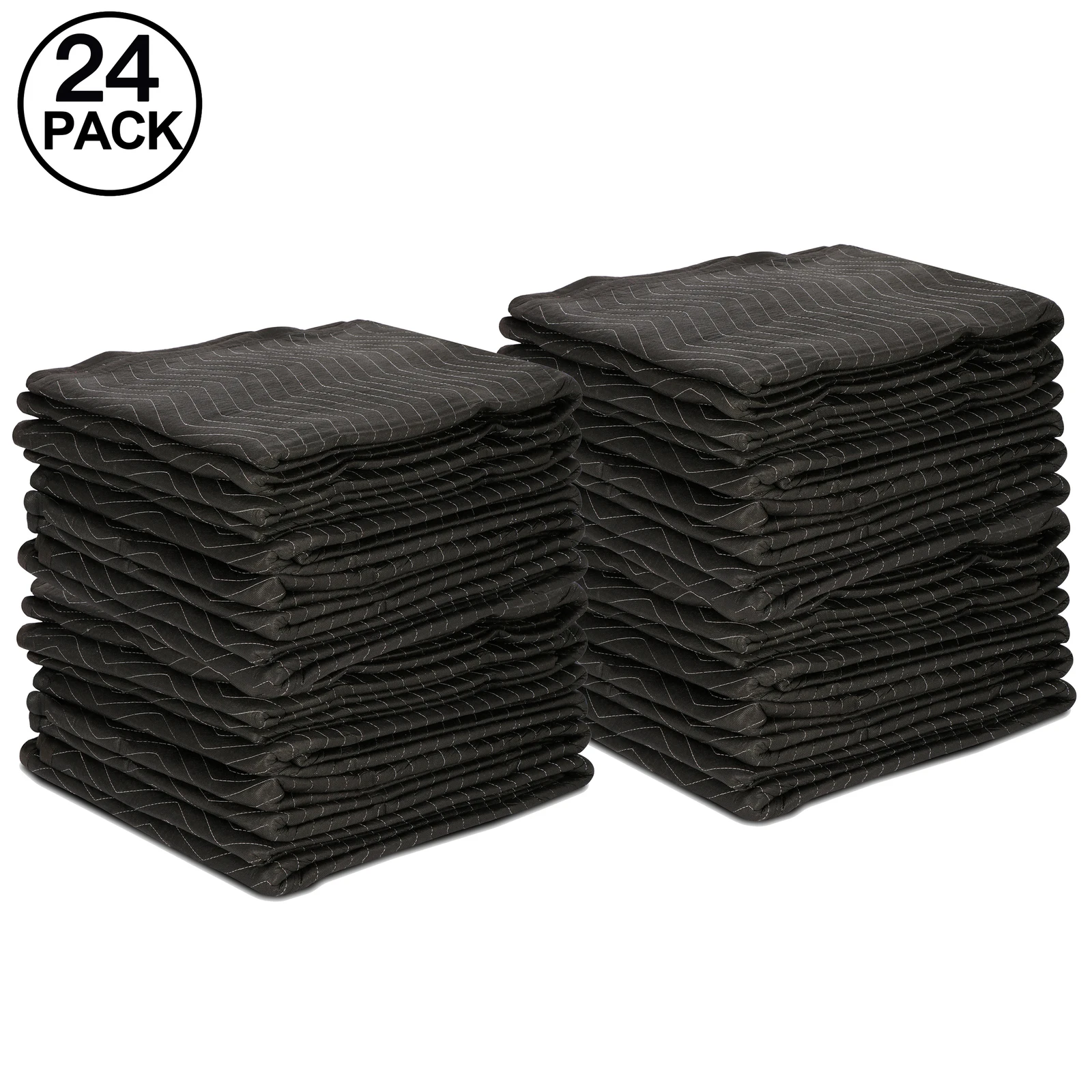 

24 Pack Moving Blankets 80" x 72"(65 lb/dz) Heavy Duty Shipping Pads Ultra Thick