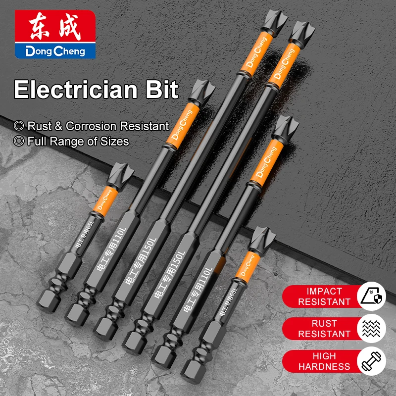 Electrician Screwdriver Bit Phosphated Black Anti Rust S2 Alloy Steel Magnetic Hex Shank 65 110 150mm Impact Resistant Bit