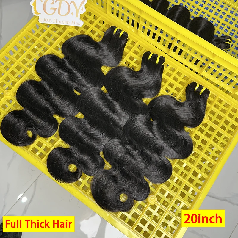 GDYLuxury 100% Unbehandeltes Echthaar Body Wave Bündel Vietnamesische Rohe Jungfrau-Haarverlängerungen Doppelt Gewebt Natürliche Farbe 10-30 Zoll – Detail 19