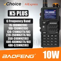 Baofeng Official Store K5 Plus 10-Watt 136-174/220-260/400-480MHz Type-C 2500mAh Battery 999CH