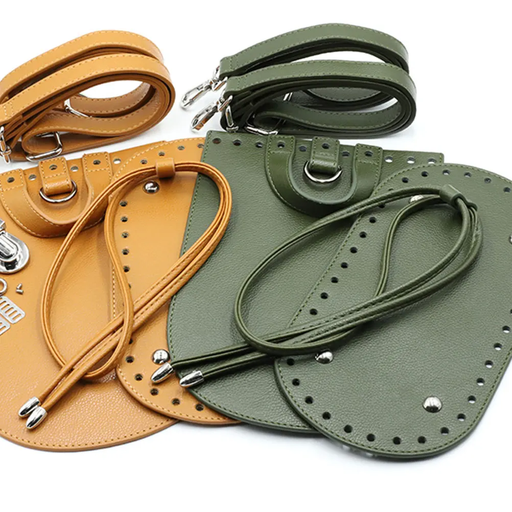 1Set PU Bag Bottom Cover DIY Backpack Accessories Kit Includes Bottom Cover Shoulder Strap Drawstring Lock Buckle Fish