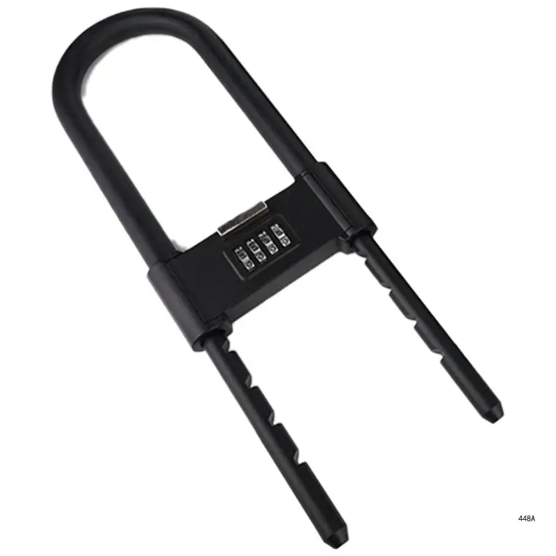 4 Digit Combination Lock Long Shackle Padlock AntiShear Extended Bicycles Lock Aluminum Alloy AntiTheft Lock Enduring