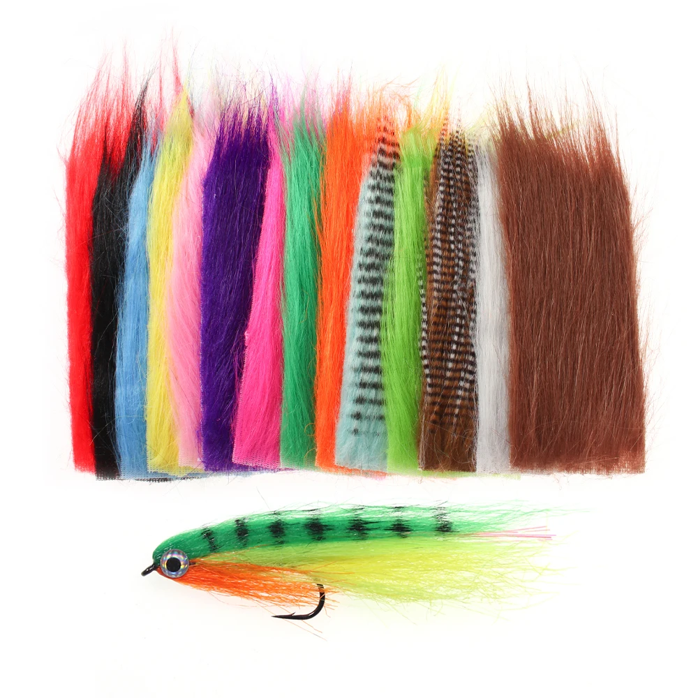 3PCS Vliegbindset Kunstmatige Synthetische Pluizige Vezels Lange Harige Ambachtelijke Bont Vliegen Body & Staart Materialen Voor Snoek bas Zoutwater Fly