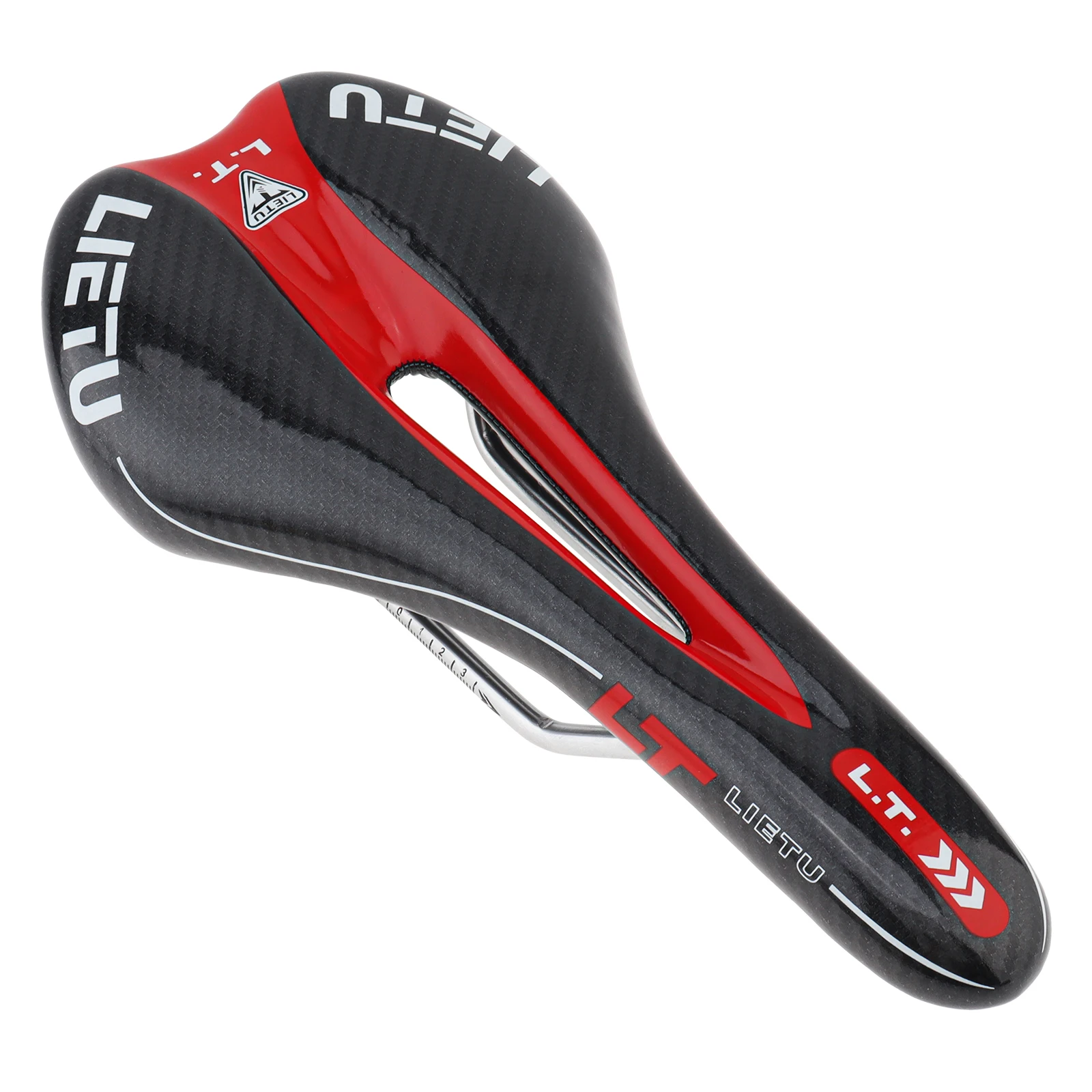 LIETU 4 Colors 3K Weave Soft Bike Saddle with Hollow Design for MTB / Road Bicycle