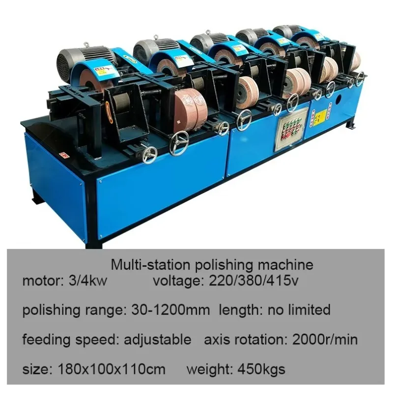 Full Automatic Stainless Steel Wire Grinding Machine Brushed Aluminum Metal DeburrTube And Pipe Polishing Machine