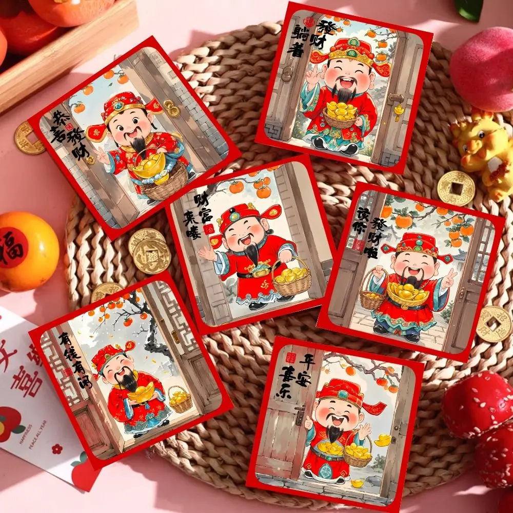 

6pcs Chinese Style New Year Red Envelopes Traditional Hongbao Children Money Pocket Blessing Cute Gifts Packing Bags Kids Gifts