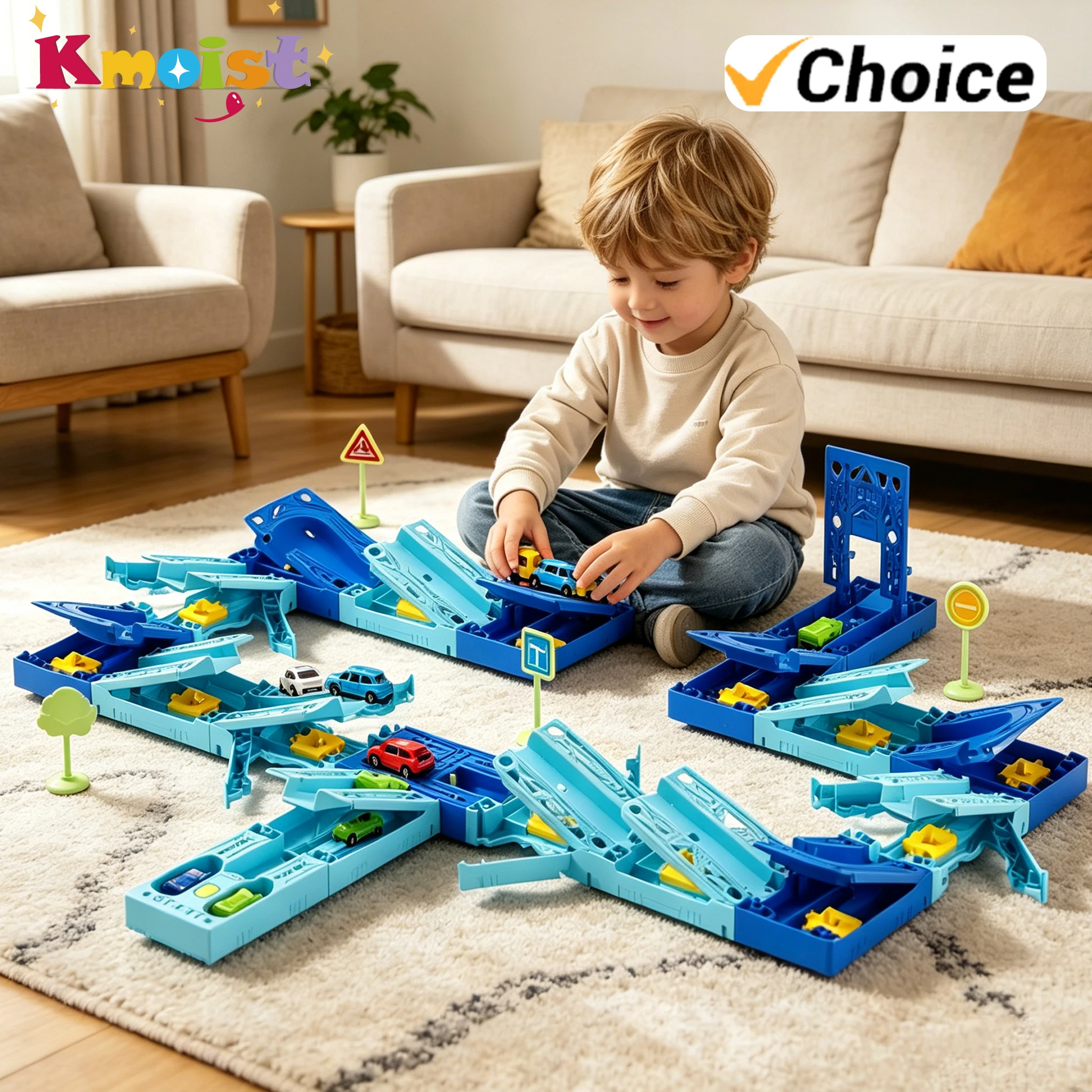 

Toy Cars DIY Assembled Multi-functional Track Vehicle Gravity and Inertia Sliding Launch Car Toys for Boys Kids Birthday Gifts
