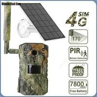 4MP 14MP 4G SIM Card Solar Hunting Trail Camera IP66 Waterproof 20M PIR Motion Detection Wildlife Camera With 30M Night Vision